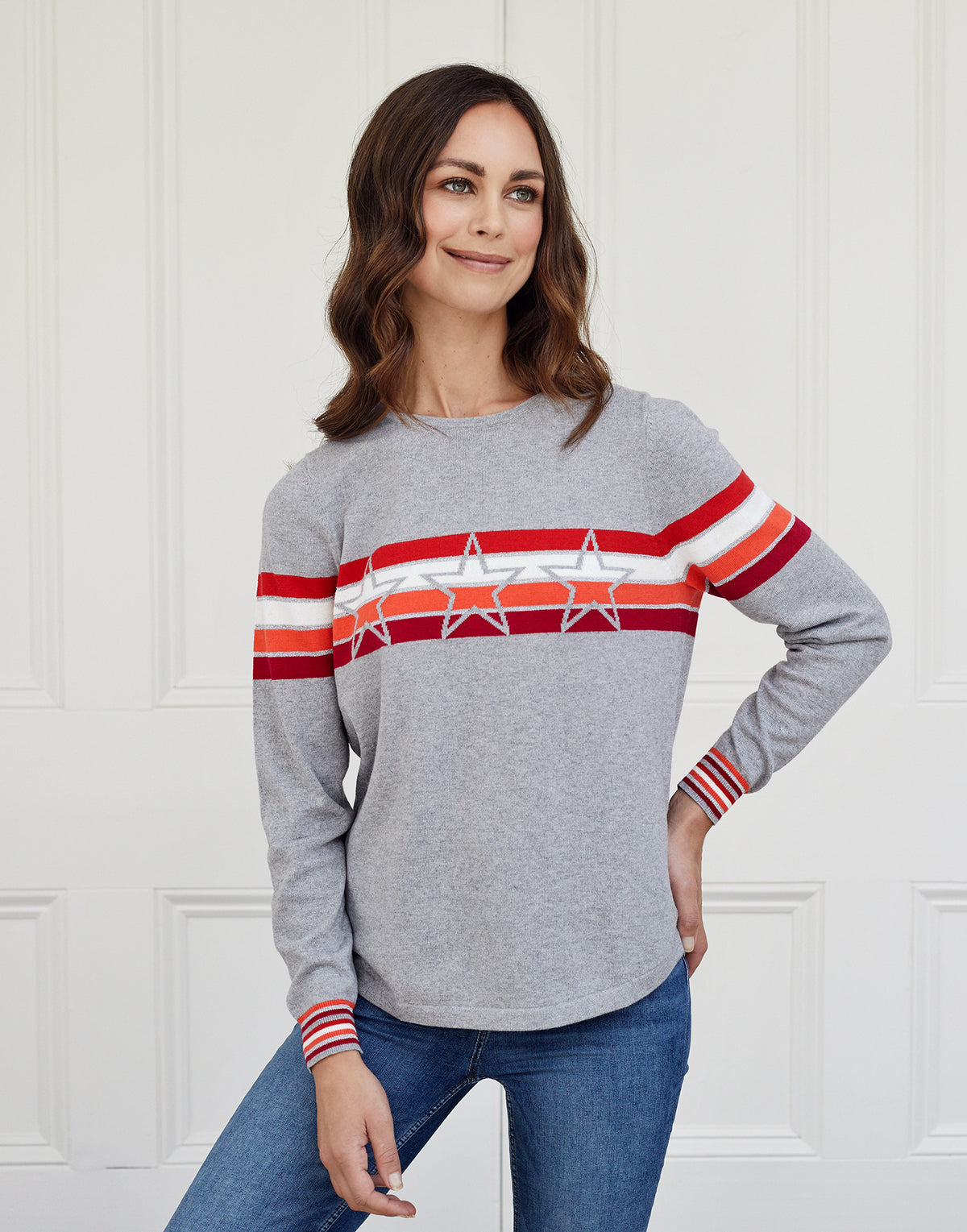 maria cotton cashmere jumper - grey