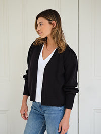 kaia boxy cardigan - black