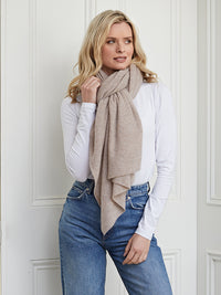 lola cashmere travel wrap - fawn