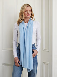 lucy 4-way cashmere poncho - pale blue