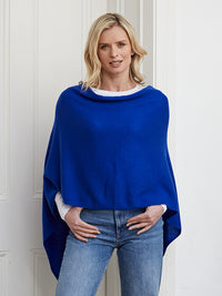 lucy 4-way cashmere poncho - cobalt