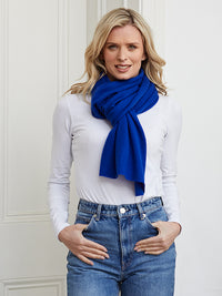 lucy 4-way cashmere poncho - cobalt