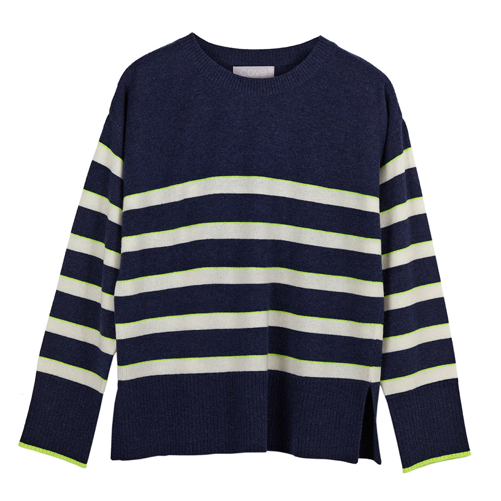 nina breton stripe jumper - navy