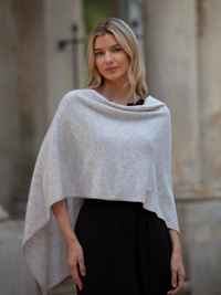 lucy 4-way cashmere poncho - grey