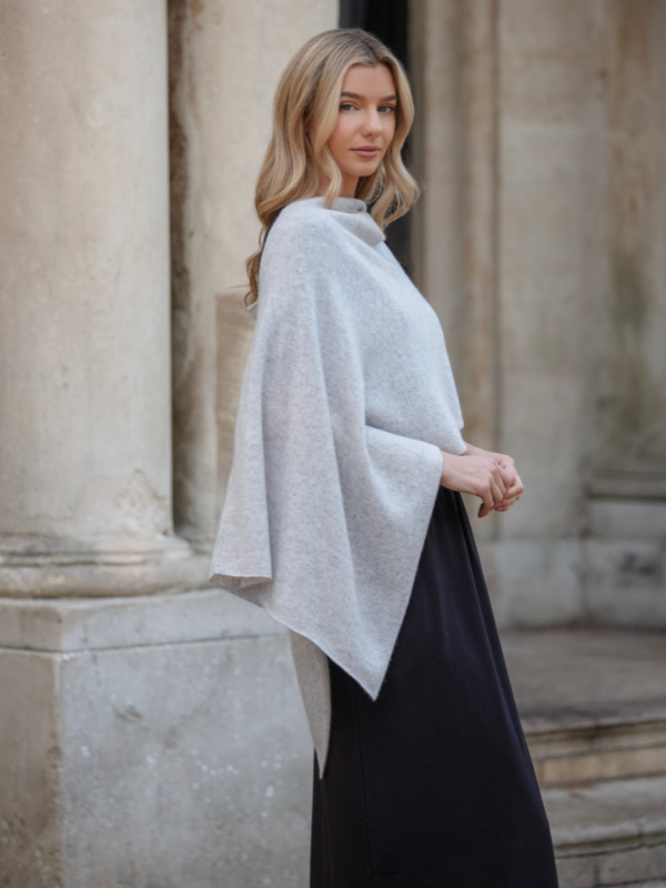 lucy 4-way cashmere poncho - grey