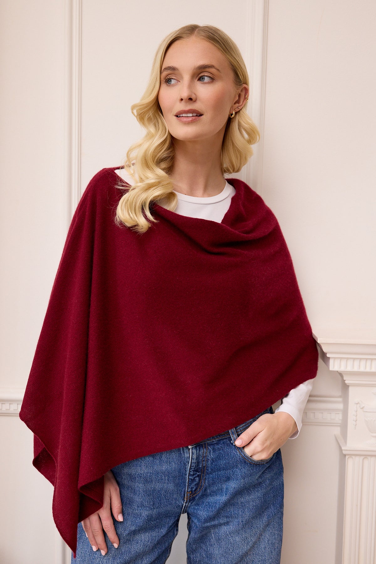 lucy 4-way cashmere poncho (PRE-ORDER) - aubergine