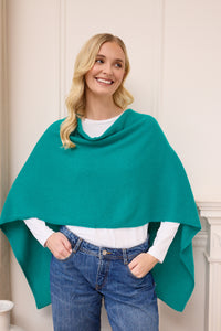 lucy 4-way cashmere poncho (PRE-ORDER) - teal