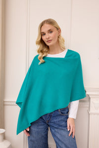 lucy 4-way cashmere poncho (PRE-ORDER) - teal