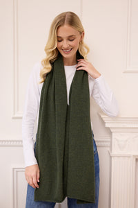 lucy 4-way cashmere poncho - olive green