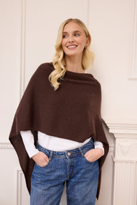 lucy 4-way cashmere poncho - brown