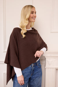 lucy 4-way cashmere poncho - brown