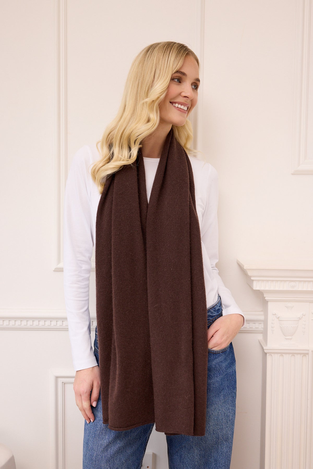 lucy 4-way cashmere poncho - brown
