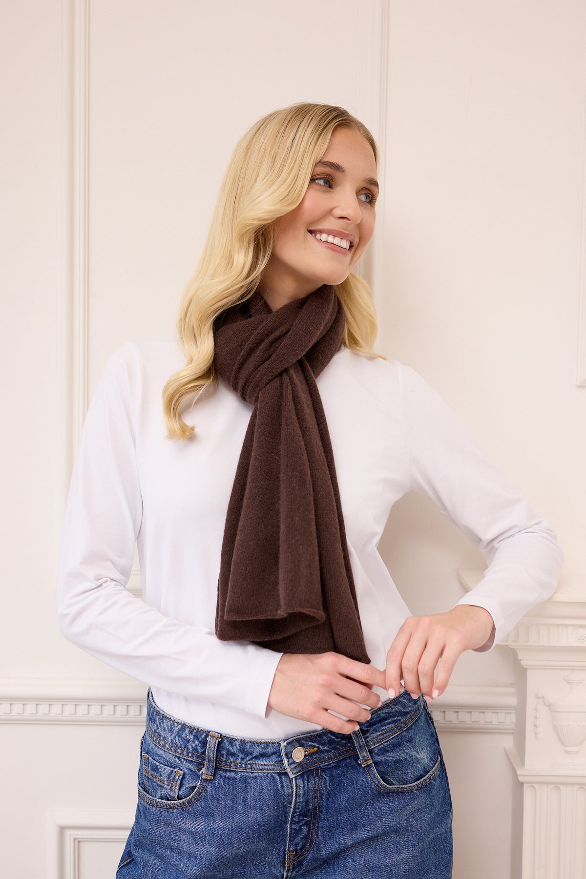lucy 4-way cashmere poncho - brown