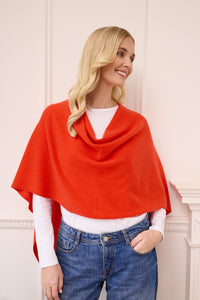 lucy 4-way cashmere poncho (PRE-ORDER) - autumn orange