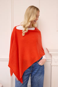 lucy 4-way cashmere poncho (PRE-ORDER) - autumn orange