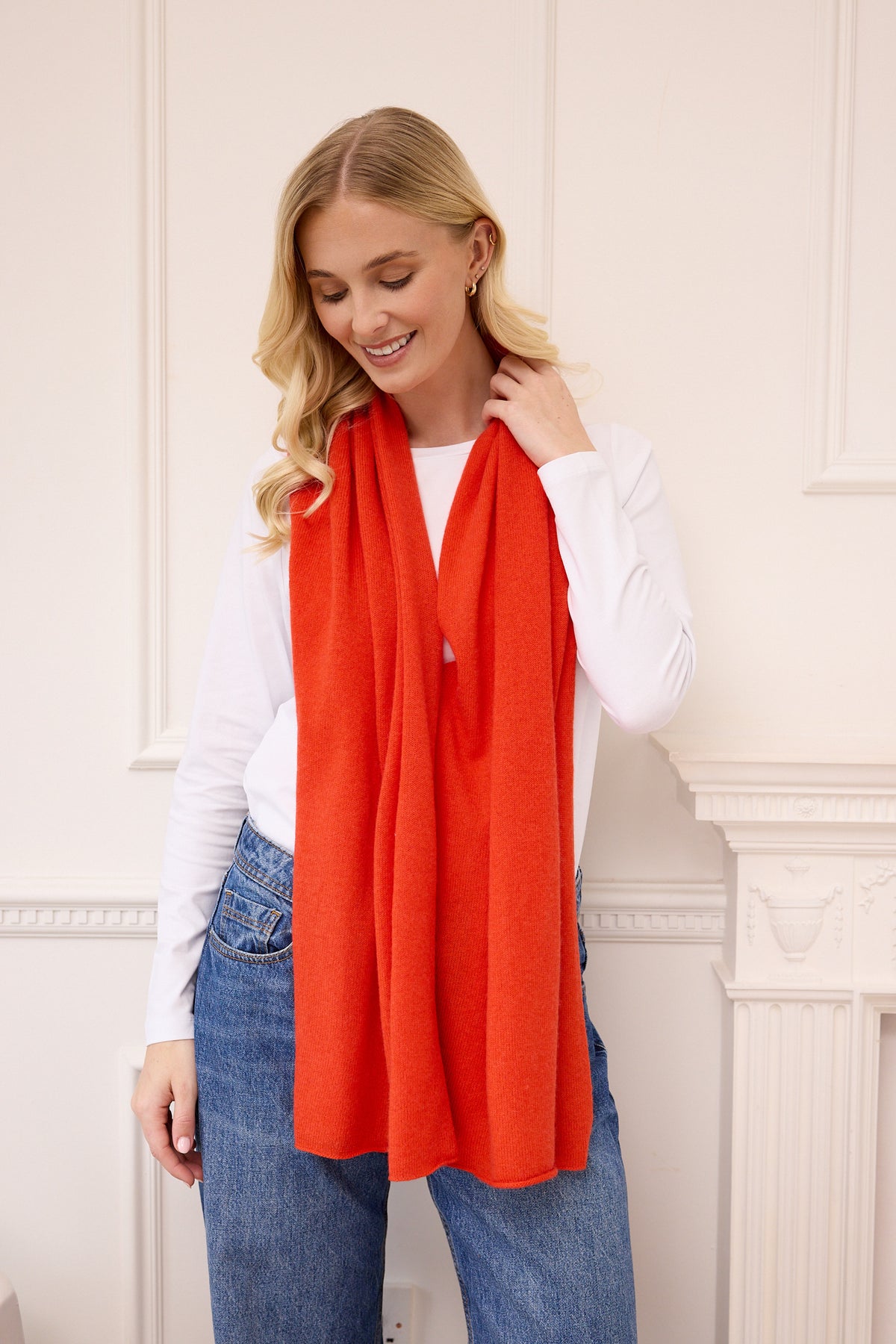 lucy 4-way cashmere poncho (PRE-ORDER) - autumn orange