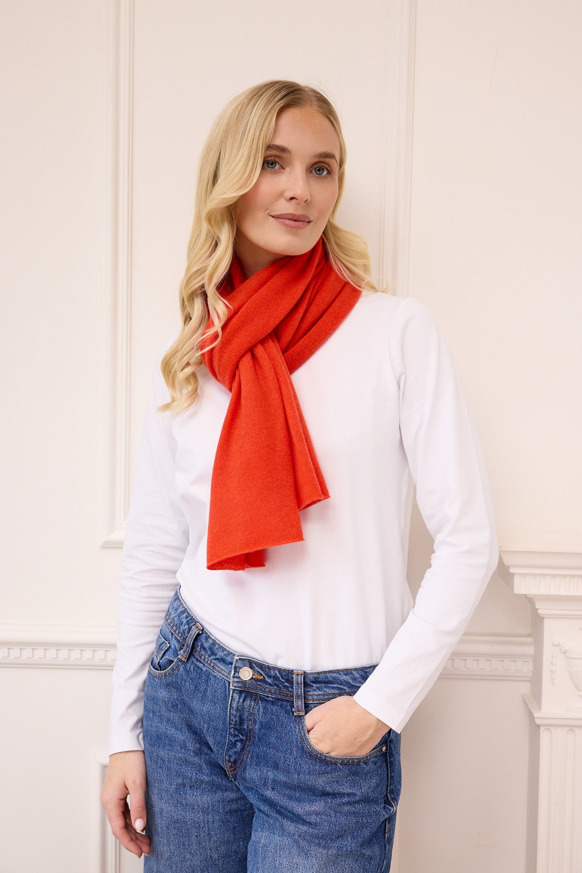 lucy 4-way cashmere poncho (PRE-ORDER) - autumn orange