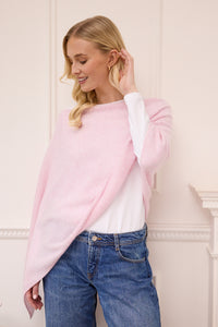 lucy 4-way cashmere poncho - soft pink