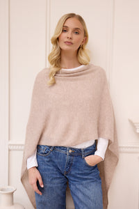 lucy 4-way cashmere poncho - PRE ORDER - fawn