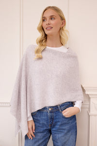 lucy 4-way cashmere poncho - grey