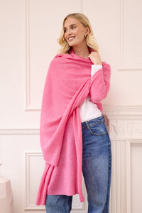 lola cashmere travel wrap - pink