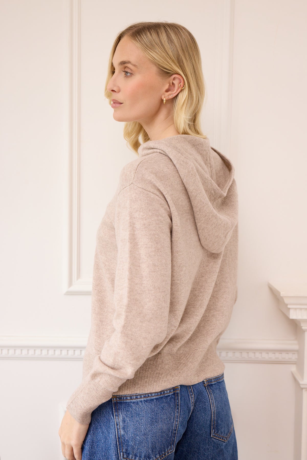 cashmere hoodie - fawn