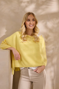 lucy 4-way cashmere poncho - pale yellow