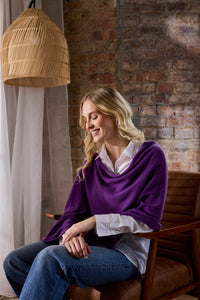 lucy 4-way cashmere poncho - purple