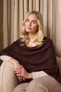 lucy 4-way cashmere poncho - brown