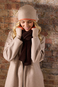 cashmere beanie (PRE-ORDER) - beige & orange