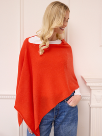 lucy 4-way cashmere poncho - autumn orange