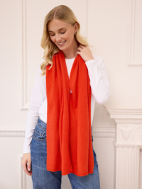 lucy 4-way cashmere poncho - autumn orange