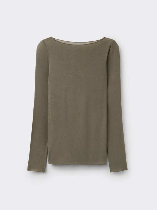 boat neck modal / cashmere base layer (PRE-ORDER) - sage green