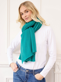 lola cashmere travel wrap - teal
