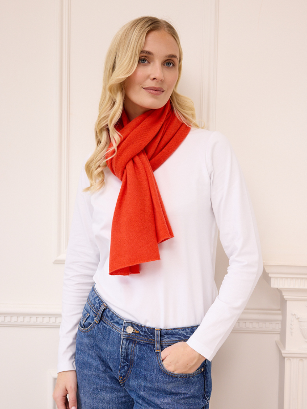 lucy 4-way cashmere poncho - autumn orange