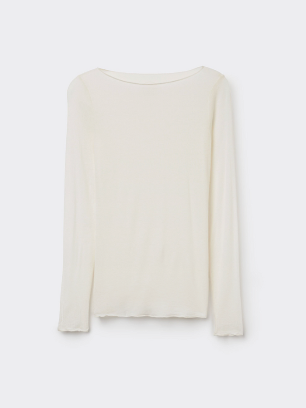 boat neck modal / cashmere base layer (PRE-ORDER) - oatmeal