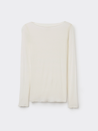 boat neck modal / cashmere base layer - cream