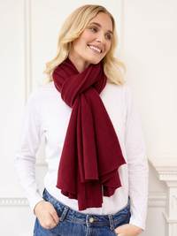 lola cashmere travel wrap - burgundy