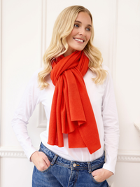 lola cashmere travel wrap - autumn orange