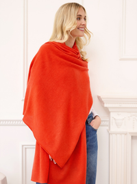 lola cashmere travel wrap - autumn orange