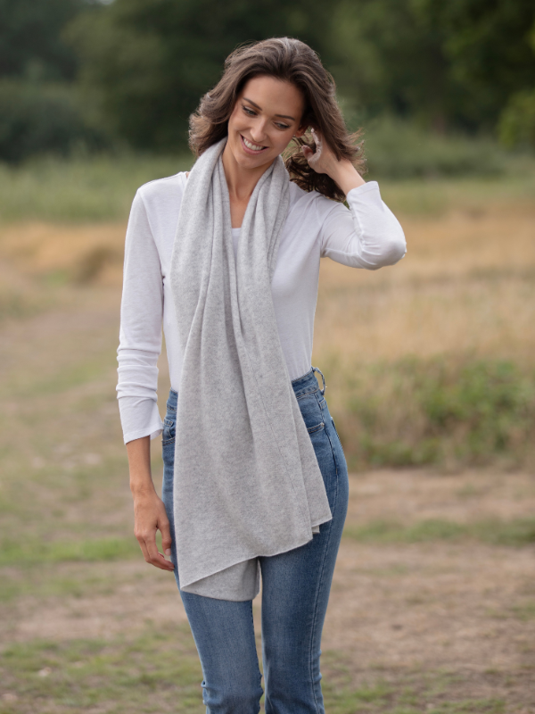 lucy 4-way cashmere poncho - grey