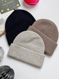 letterbox gift cashmere ribbed beanie