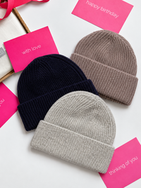 letterbox gift cashmere ribbed beanie