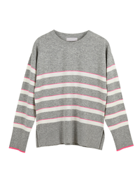 nina breton stripe jumper - grey