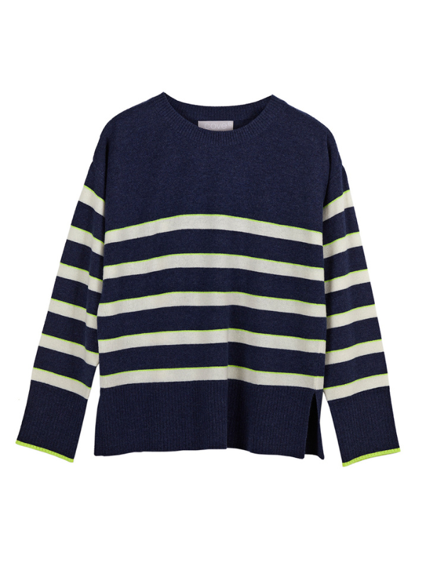 nina breton stripe jumper - navy