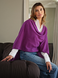lucy 4-way cashmere poncho (PRE-ORDER) - purple