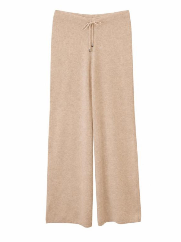 cashmere wide leg joggers (PRE-ORDER) - fawn