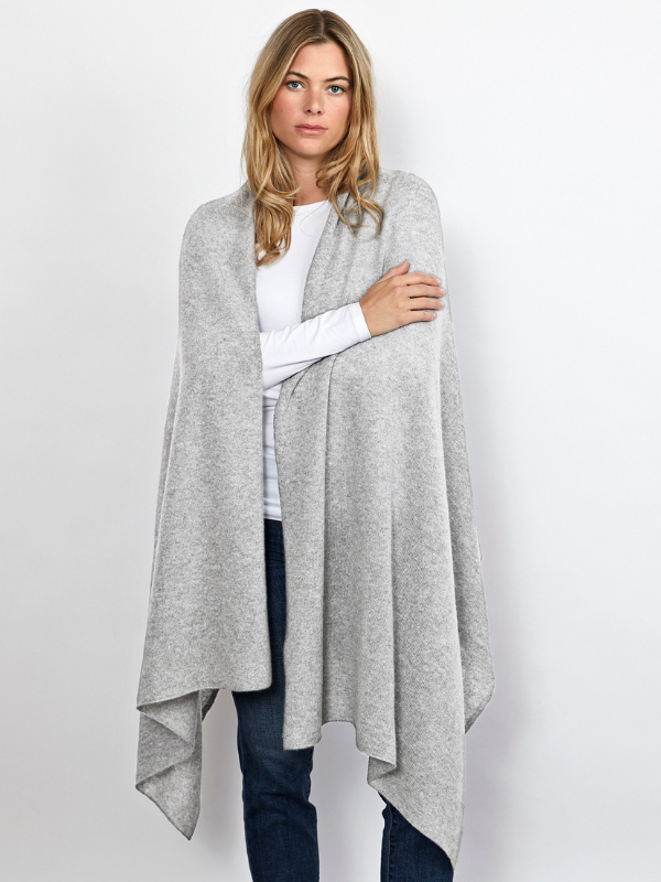 lola cashmere travel wrap - grey