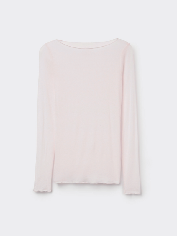 boat neck modal / cashmere base layer (PRE-ORDER) - baby pink