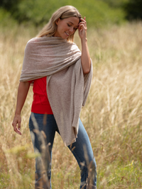 lola cashmere travel wrap - fawn (DUE EARLY SEP)